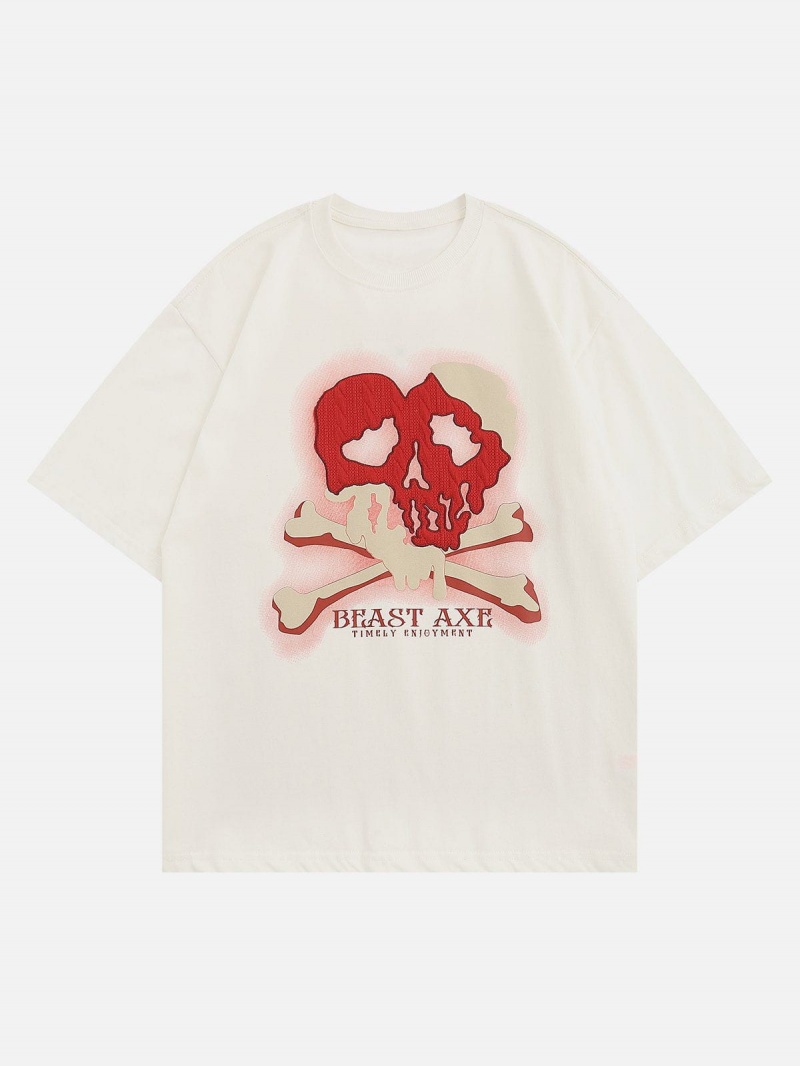 T Shirts Aelfric Eden Heartbreak Skull Print Tee Noir | XIZ-11378007